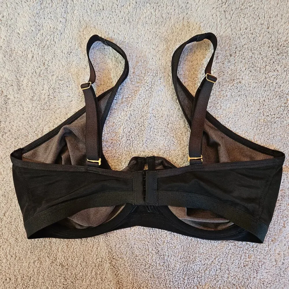 Soma Unbelievable Lift Scoop Balconette Bra 36DDD Black Underwire Full Coverage
